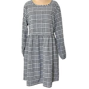 Plaid Black and White Maxi Dress